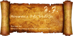 Hovanecz Fábián névjegykártya
